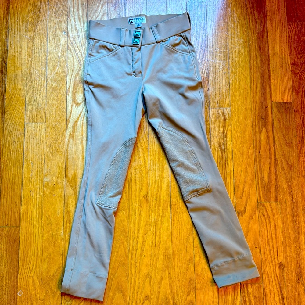 Girls Riding Sport Equestrian Show Breeches in Tan Size 8